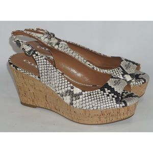 Coach Snakeskin Wedges with Cork Heel